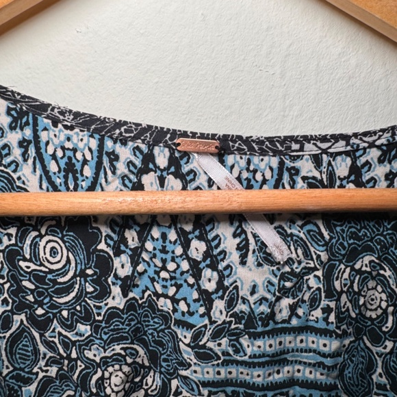 Free People Mexicali Rose Maxi Dress Women's LG Multicolor Boho Smocked - Picture 4 of 6